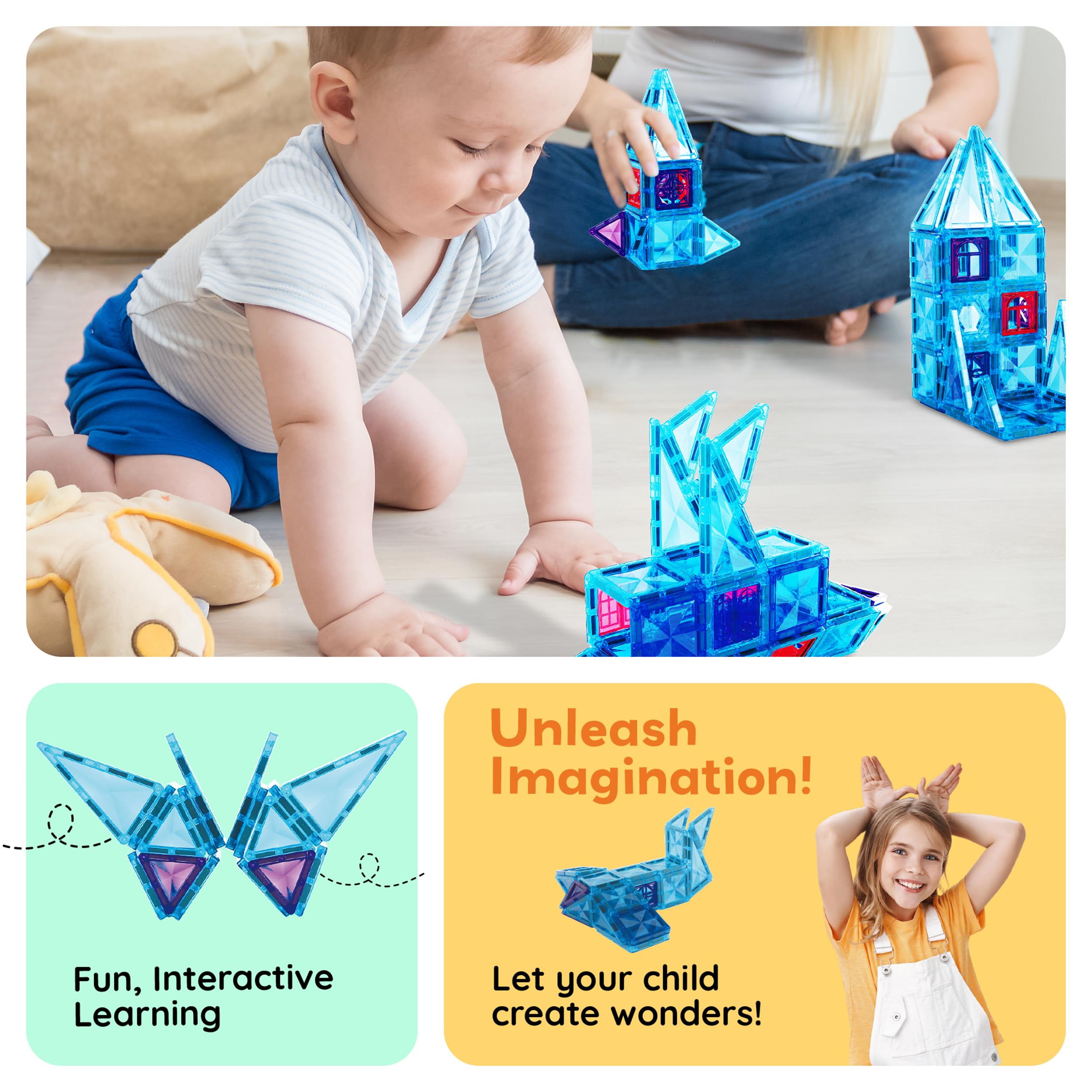 PicassoTiles BPA-free tiles ensure safe play while crafting imaginative structures