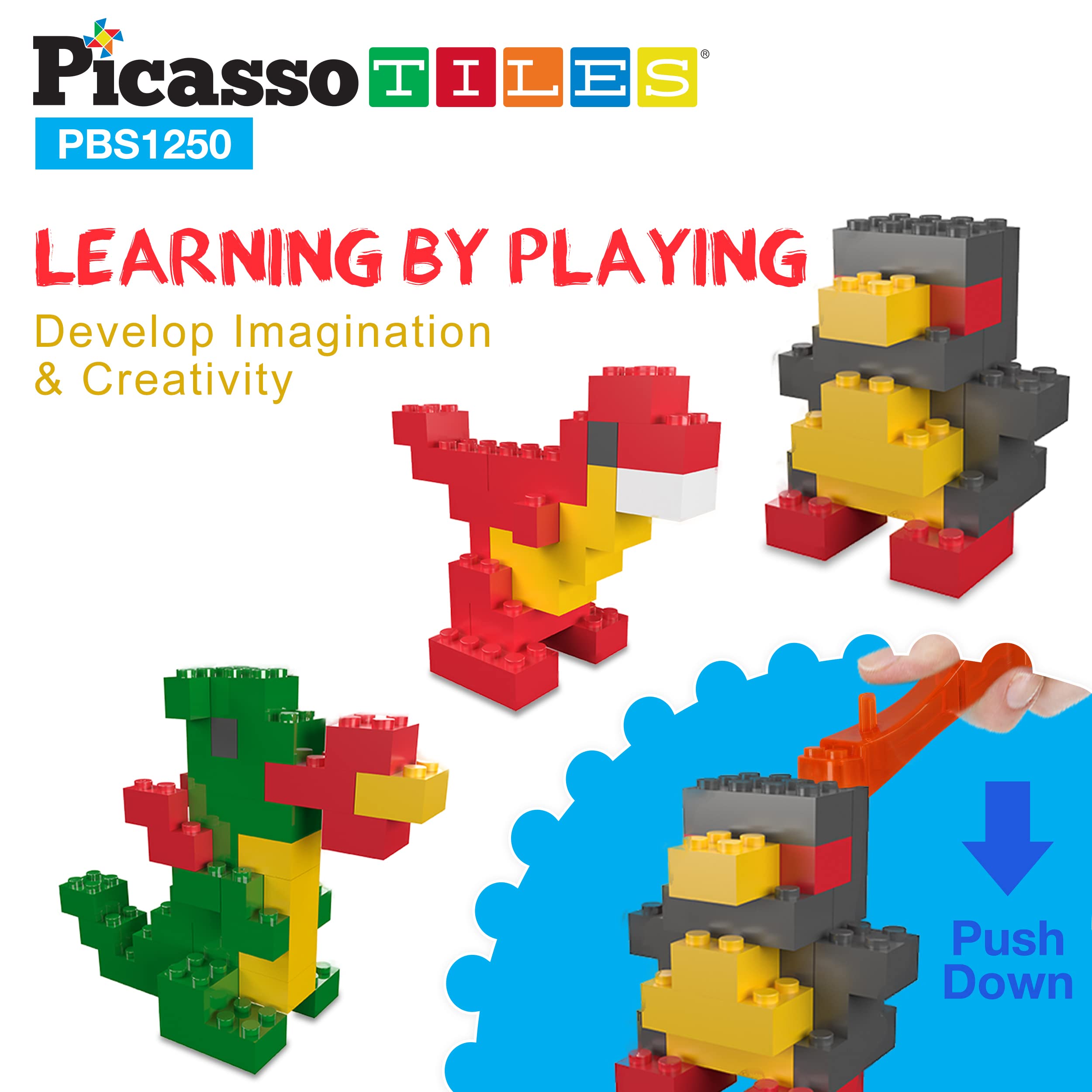 PicassoTiles brick separators included to aid easy attachment and detachment.