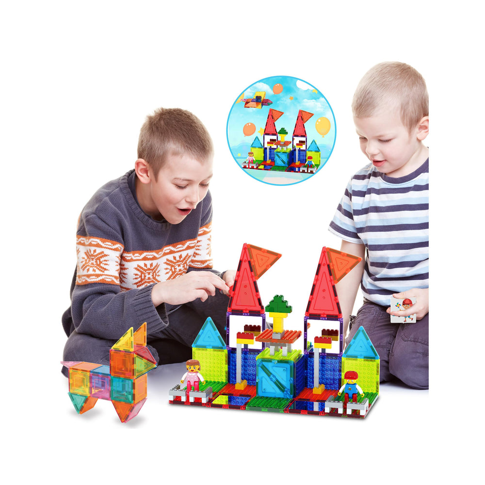 PicassoTiles 30 magnetic brick tiles support tall towers and quick builds
