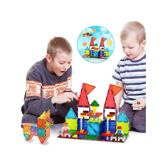 PicassoTiles 30 magnetic brick tiles support tall towers and quick builds