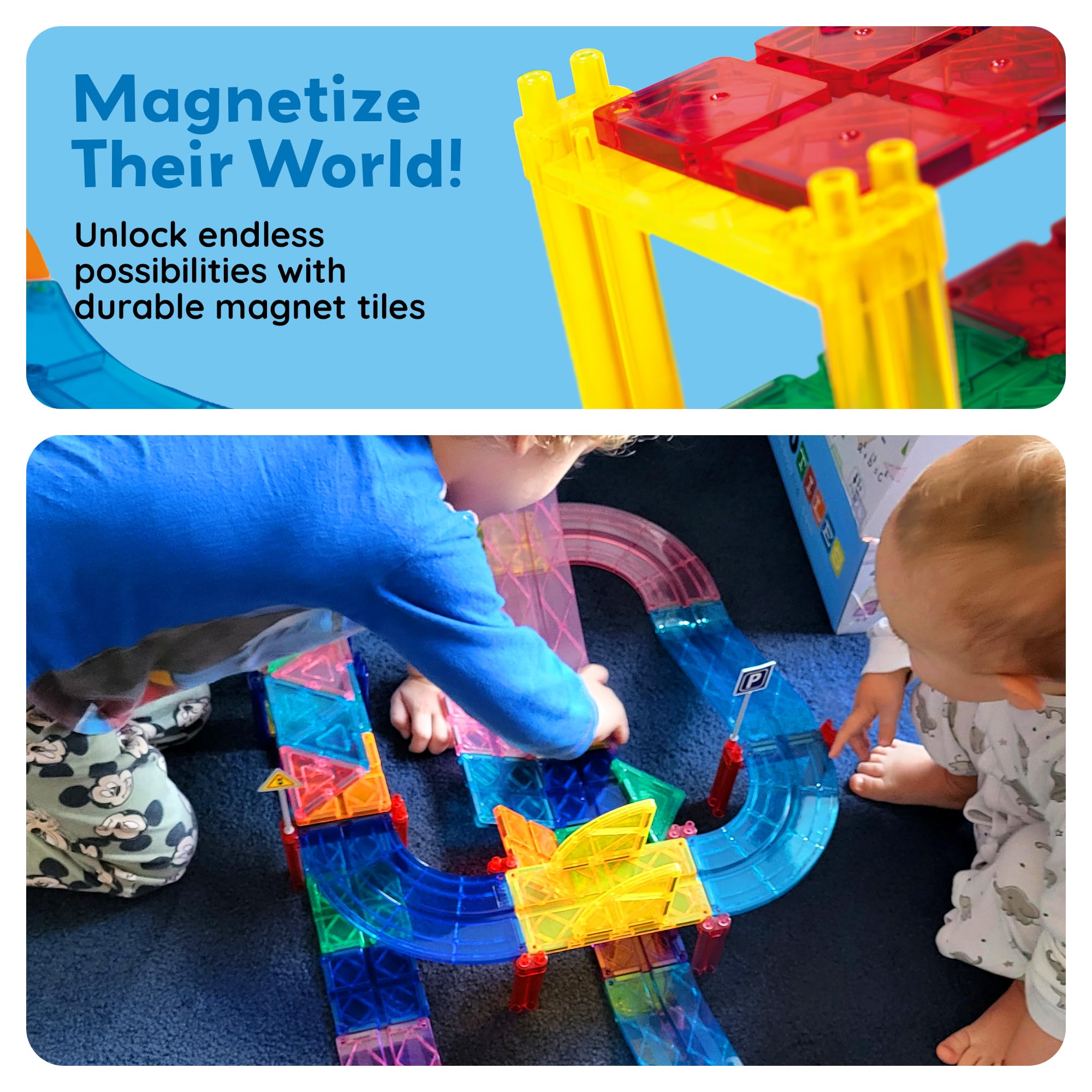 PicassoTiles bright colors support color recognition and visual differentiation.