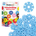 PicassoTiles light blue interlocking discs for building and imaginative play.