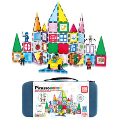 PicassoTiles carry case with magnetic tiles keeps play organized at home and on the go