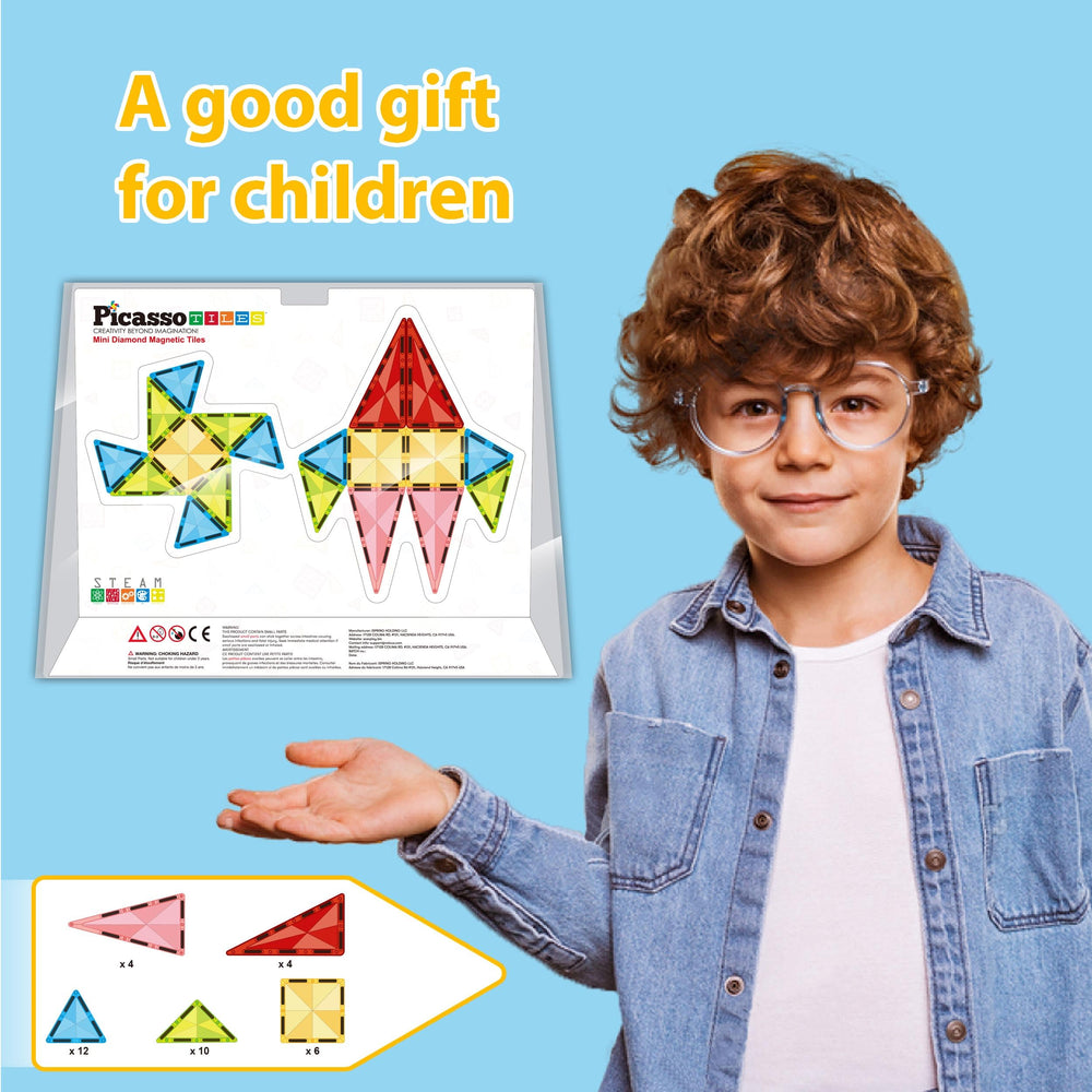 PicassoTiles close-up magnets show reliable connections for detailed designs.