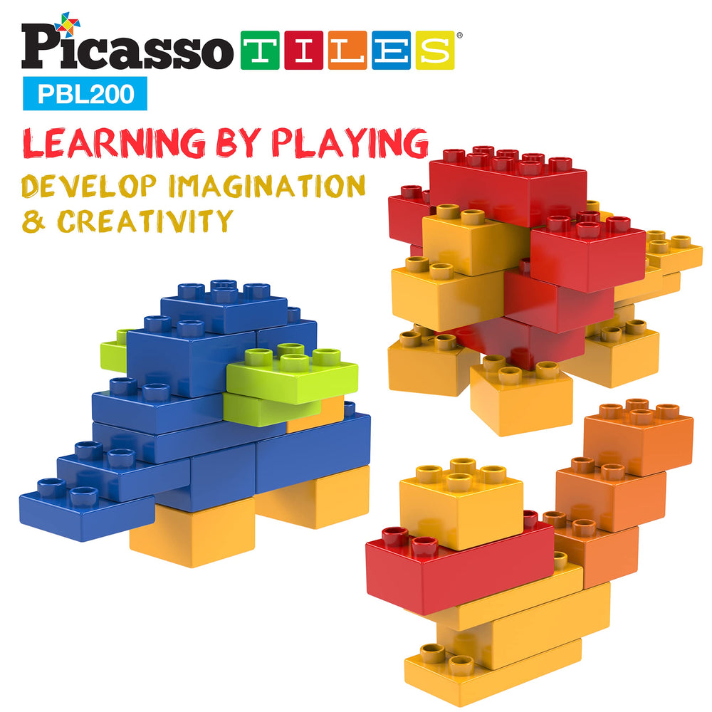 PicassoTiles colorful bricks closeup highlighting bright hues and tactile texture