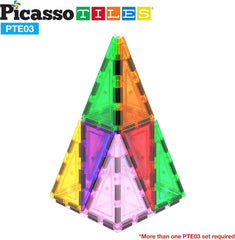 PicassoTiles colorful magnet tiles support color and shape recognition through hands-on exploration.