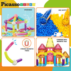 PicassoTiles colorful pieces closeup highlight vibrant shapes for learning