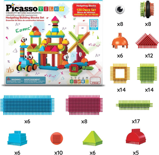 PicassoTiles colorful tiles close-up highlights vibrant colors that aid color recognition.