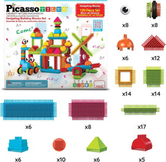 PicassoTiles colorful tiles close-up highlights vibrant colors that aid color recognition.