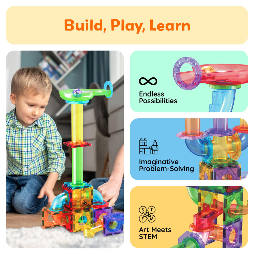 PicassoTiles colorful tiles promote bright, collaborative construction sessions.