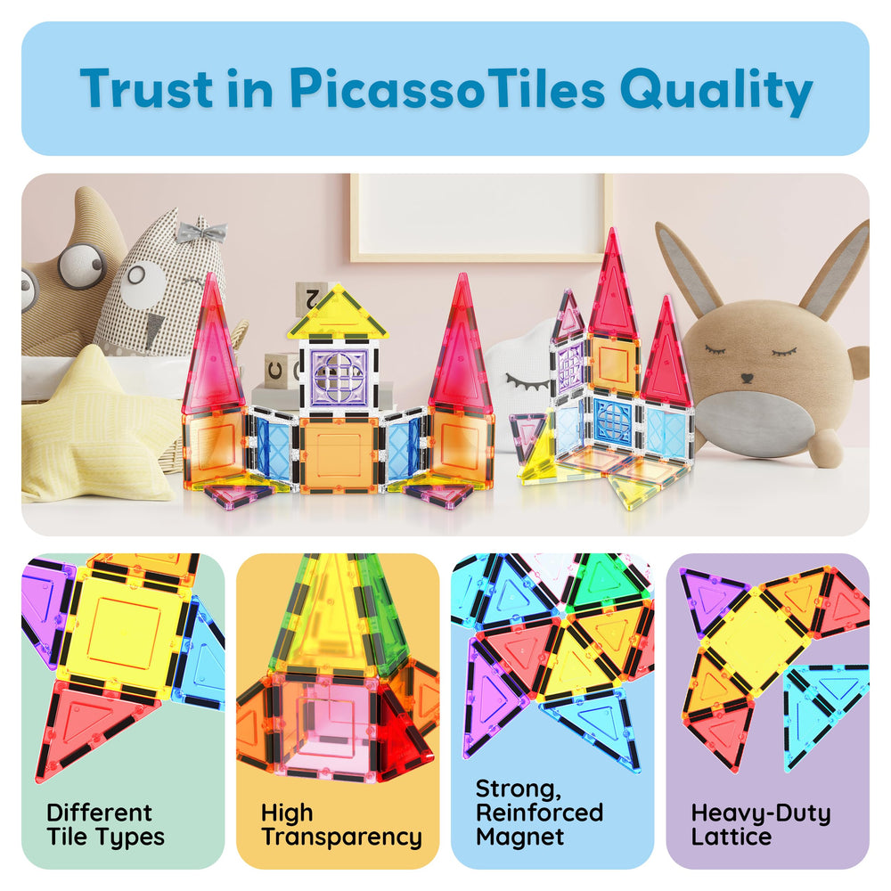 PicassoTiles compatibility lets kids expand across sets for bigger builds.