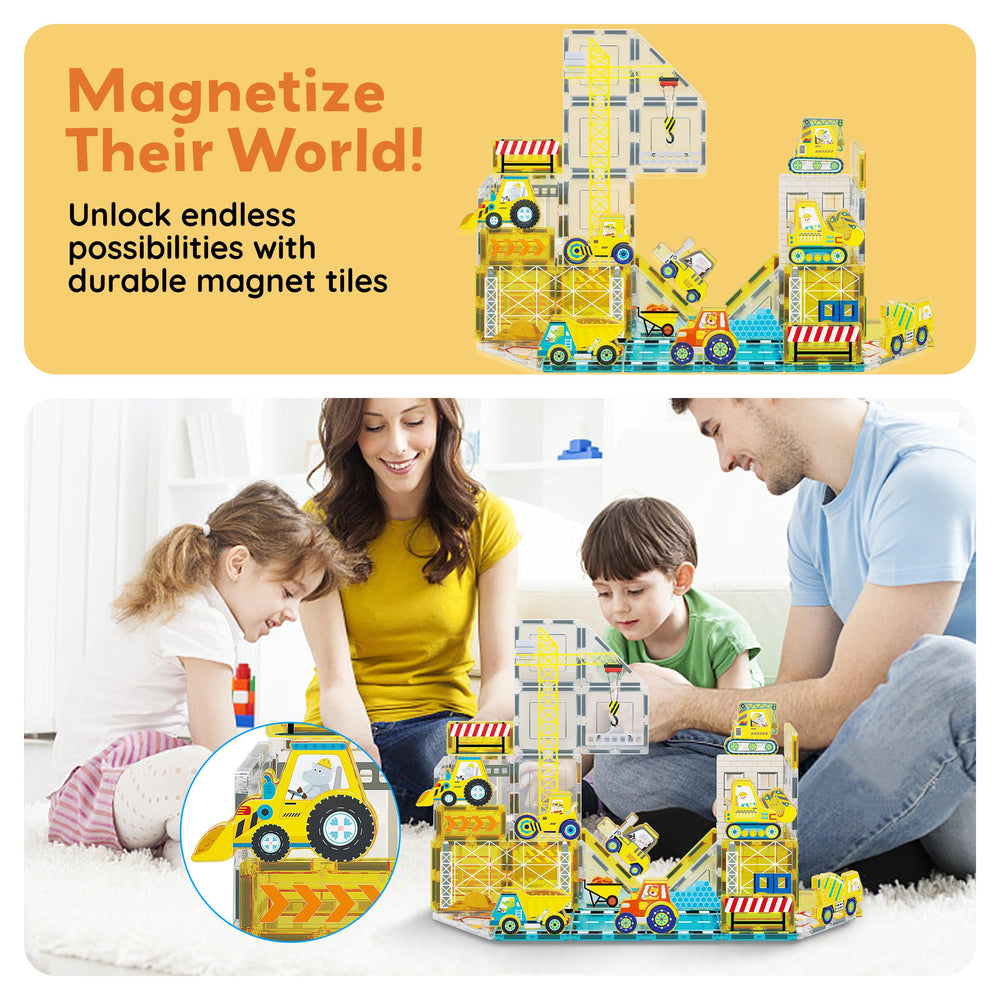 PicassoTiles concrete mixer blending color recognition with coordination
