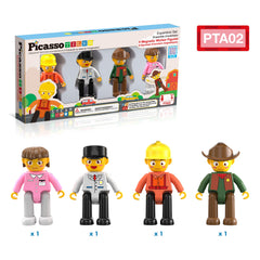 PicassoTiles cowboy figure encourages storytelling and hand-eye coordination while constructing scenes.