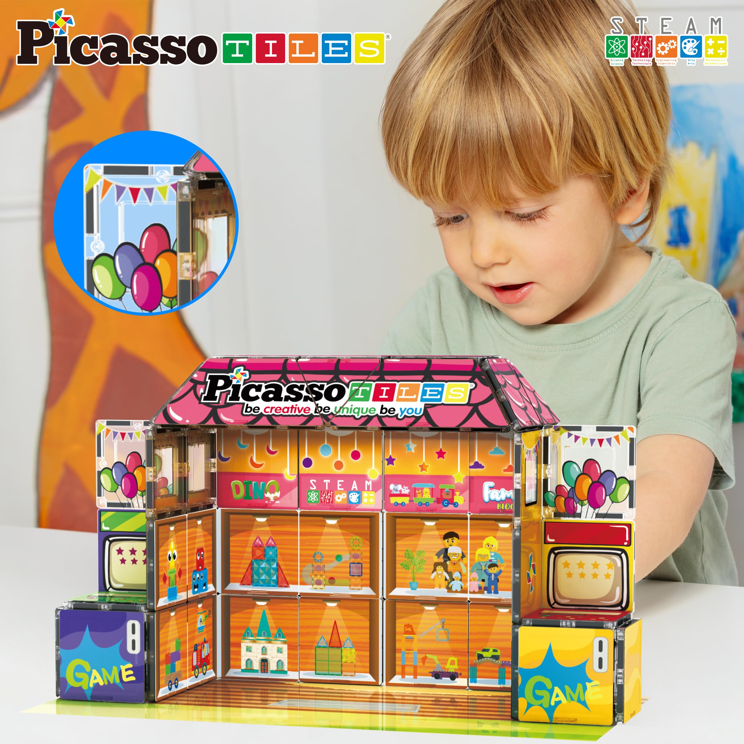 PicassoTiles creative assembly playset for open-ended design challenges