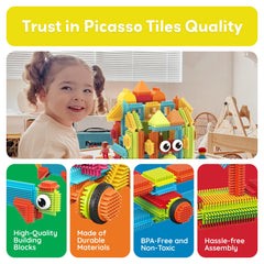 PicassoTiles creative design studio captures imaginative block constructions.
