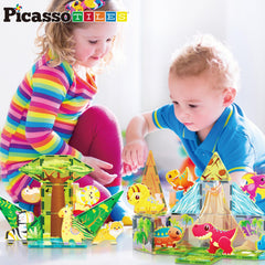 PicassoTiles dinosaurs and safari animals tiles blend play and problem-solving.