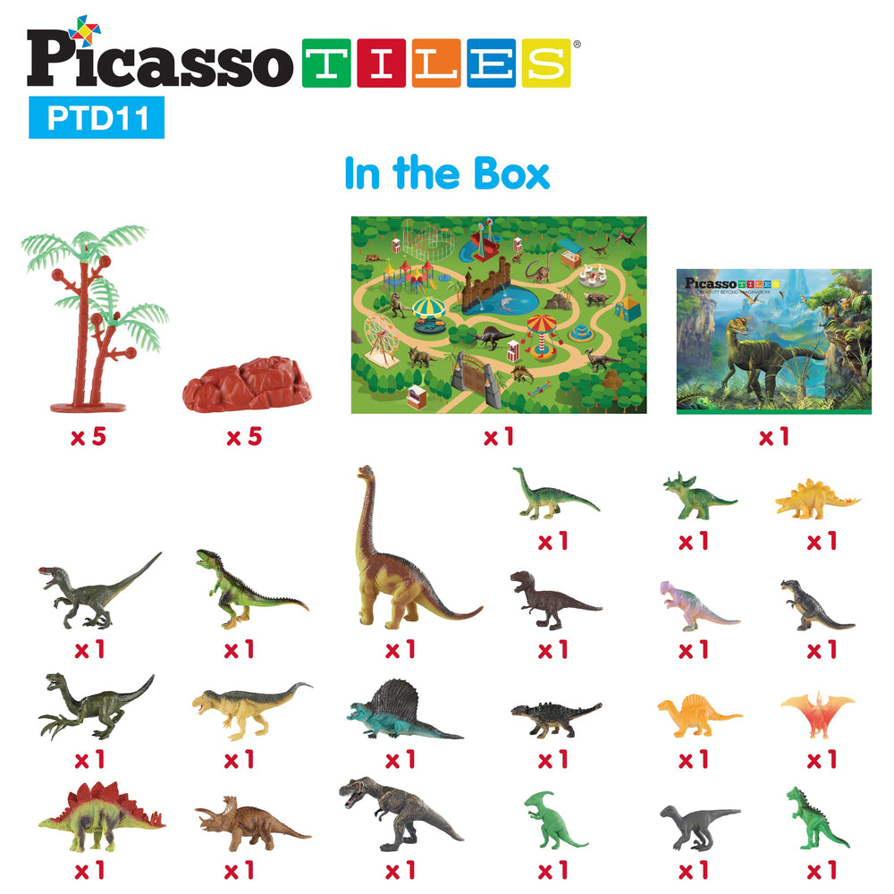 PicassoTiles educational book introduces 23 species to expand dinosaur knowledge.