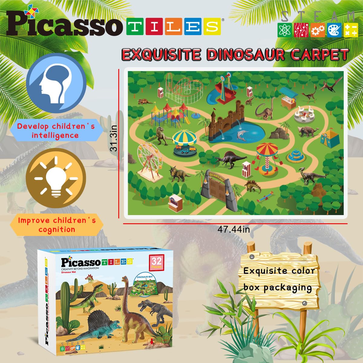 PicassoTiles portable mat enables versatile play at home or travel.