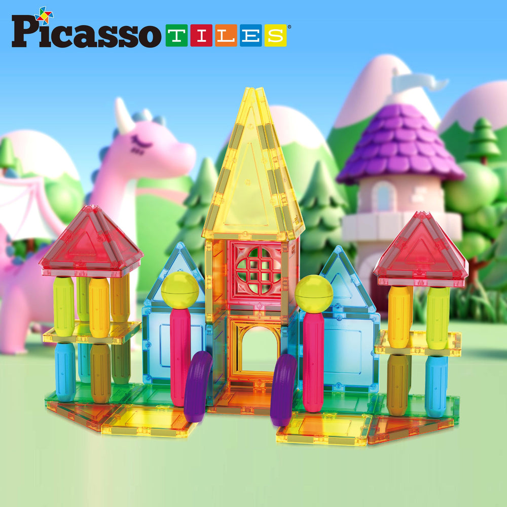 PicassoTiles doors and windows pieces enable imaginative architectural play