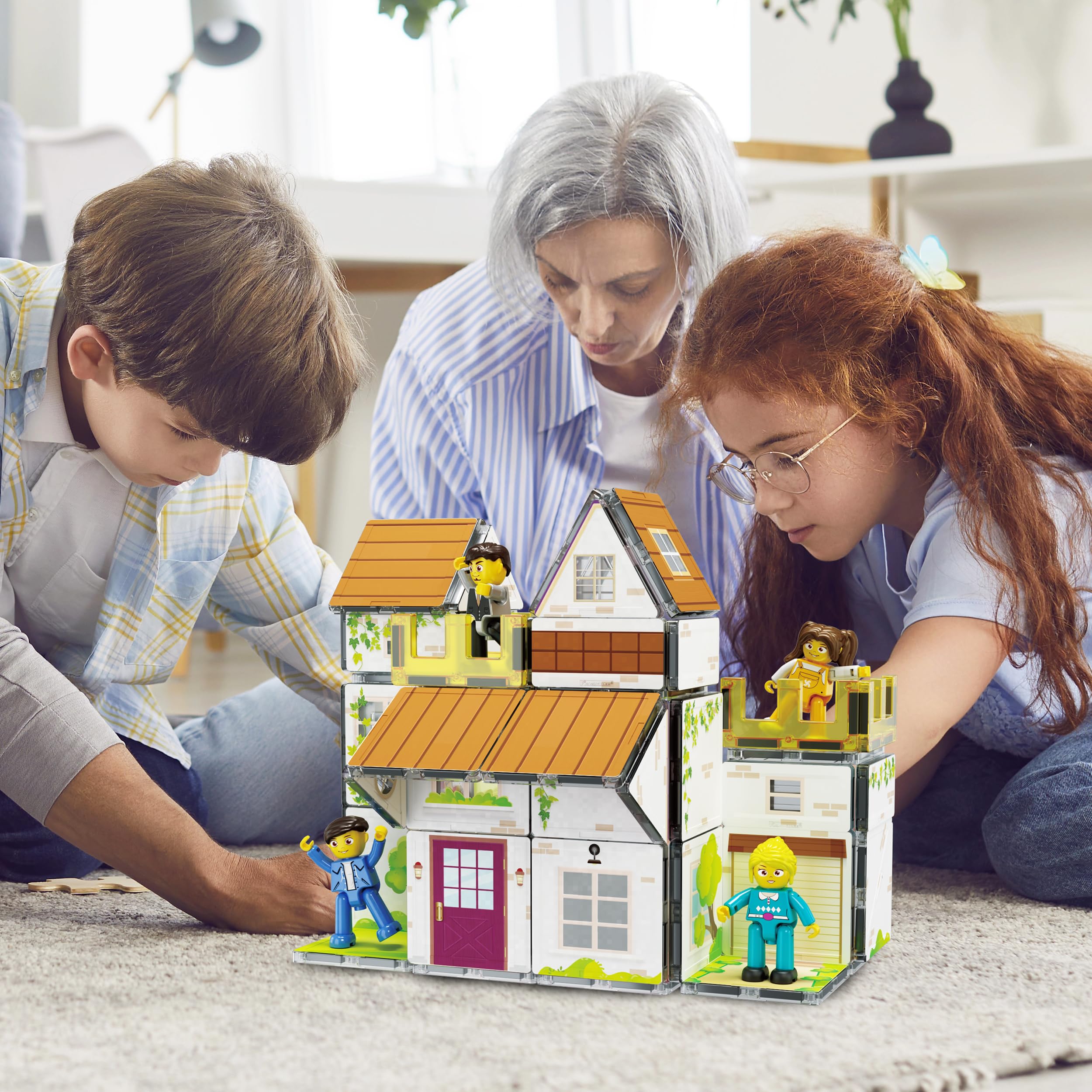 PicassoTiles double-sided tiles showing furniture and decor for realistic scenes.