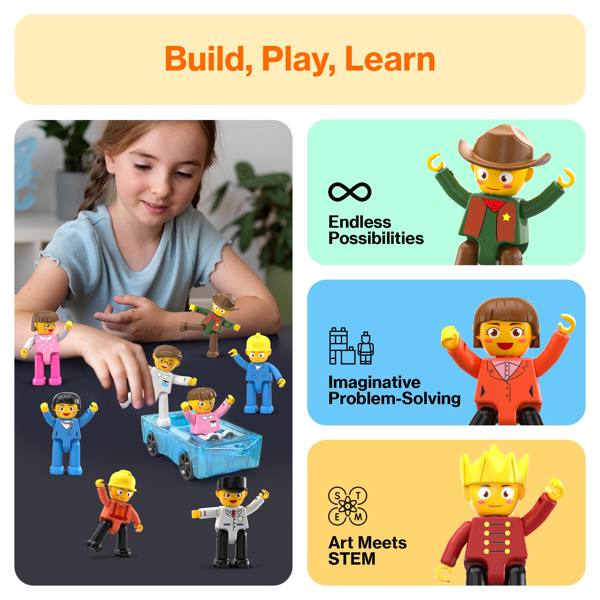 PicassoTiles durable magnets ensure safe play while kids explore storytelling