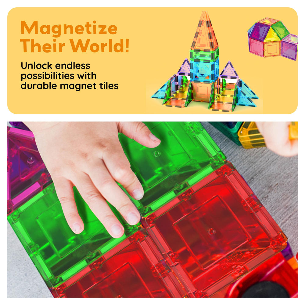 PicassoTiles easy-cleanup storage solution helps tidy up after play.