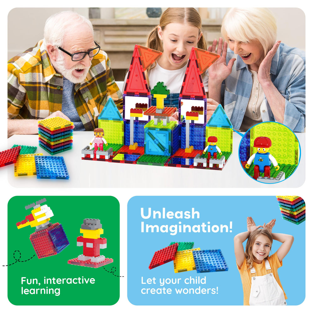 Strong magnets ensure easy, secure connections during building adventures.