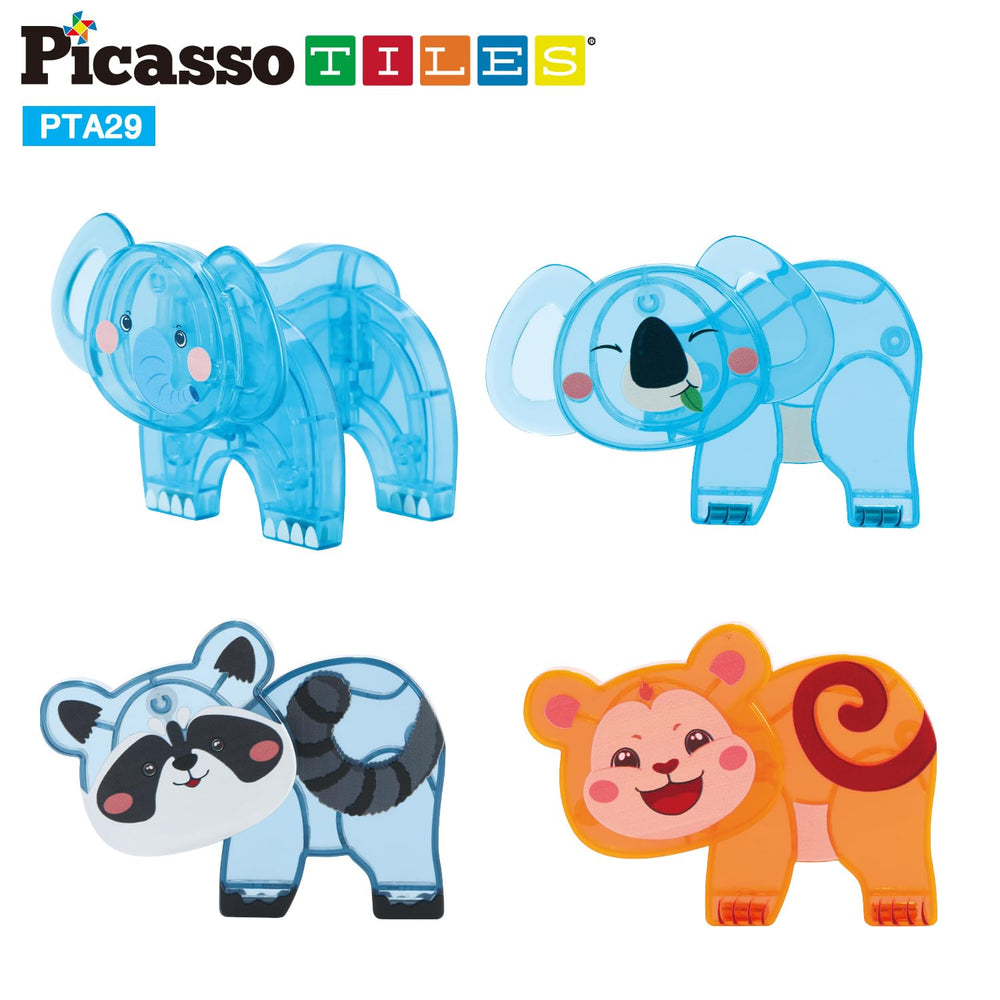 PicassoTiles elephant action figure inspires imaginative adventures through magnets.