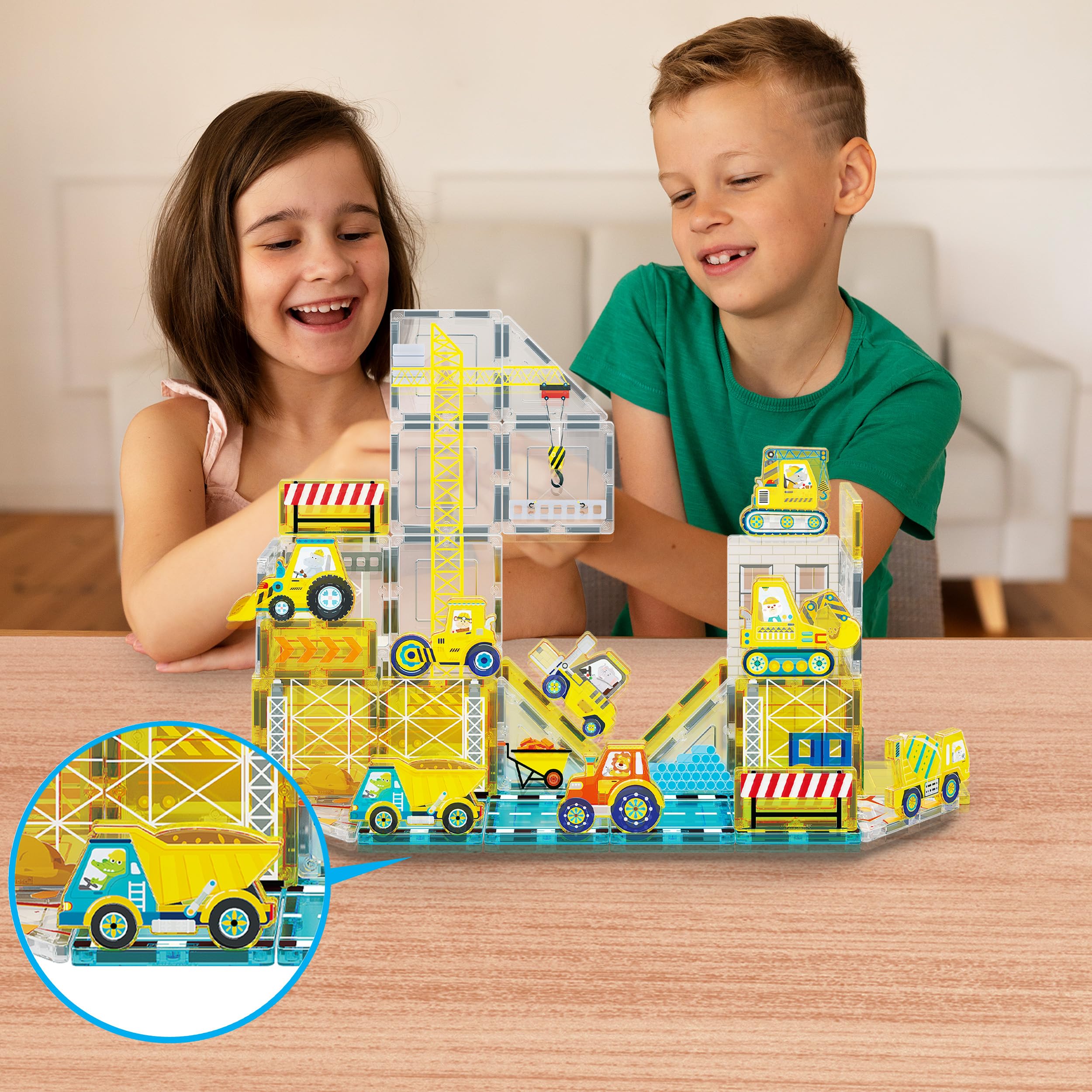 PicassoTiles excavator for hands-on construction play and motor skill development