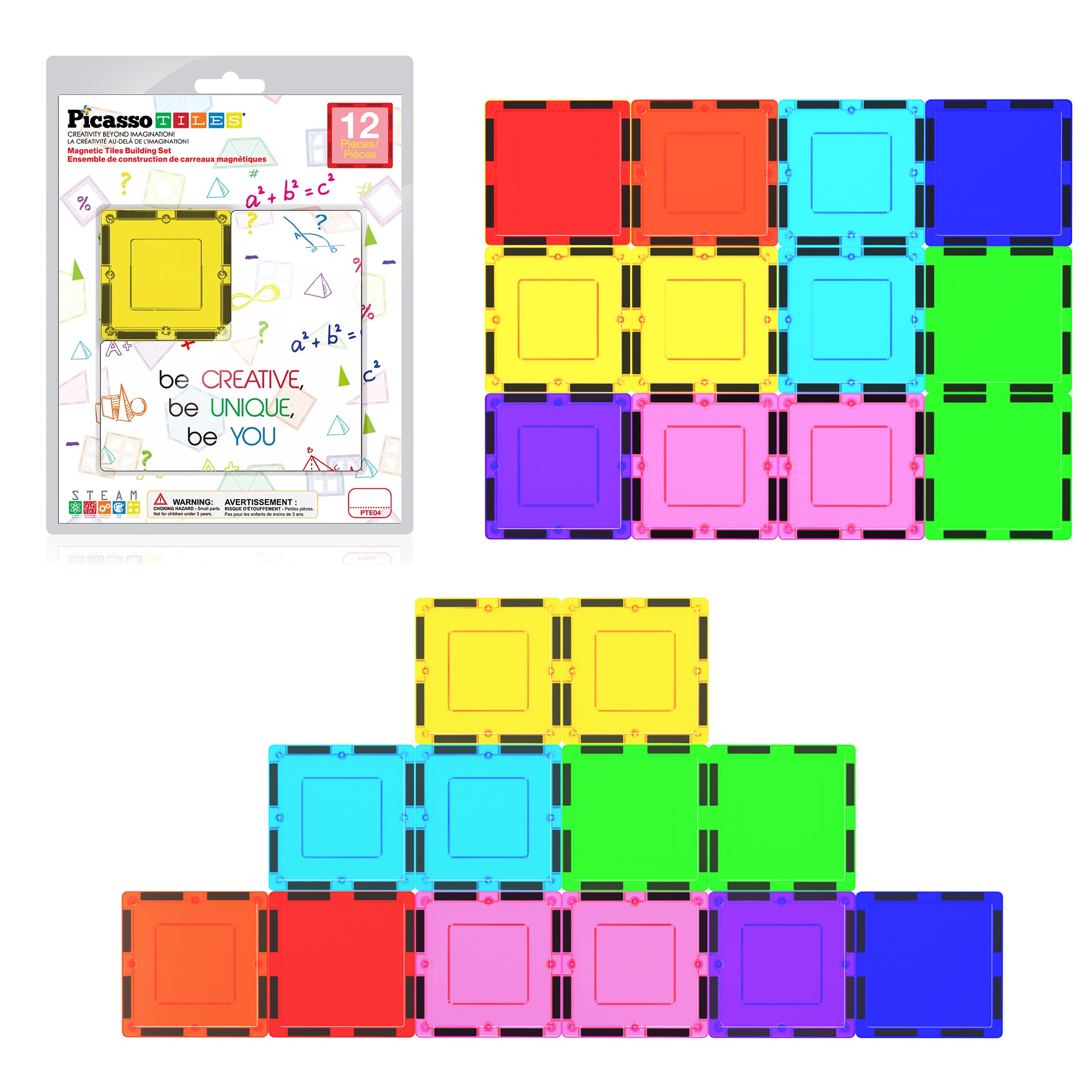 PicassoTiles expansion square pack extends building options for taller, stable structures