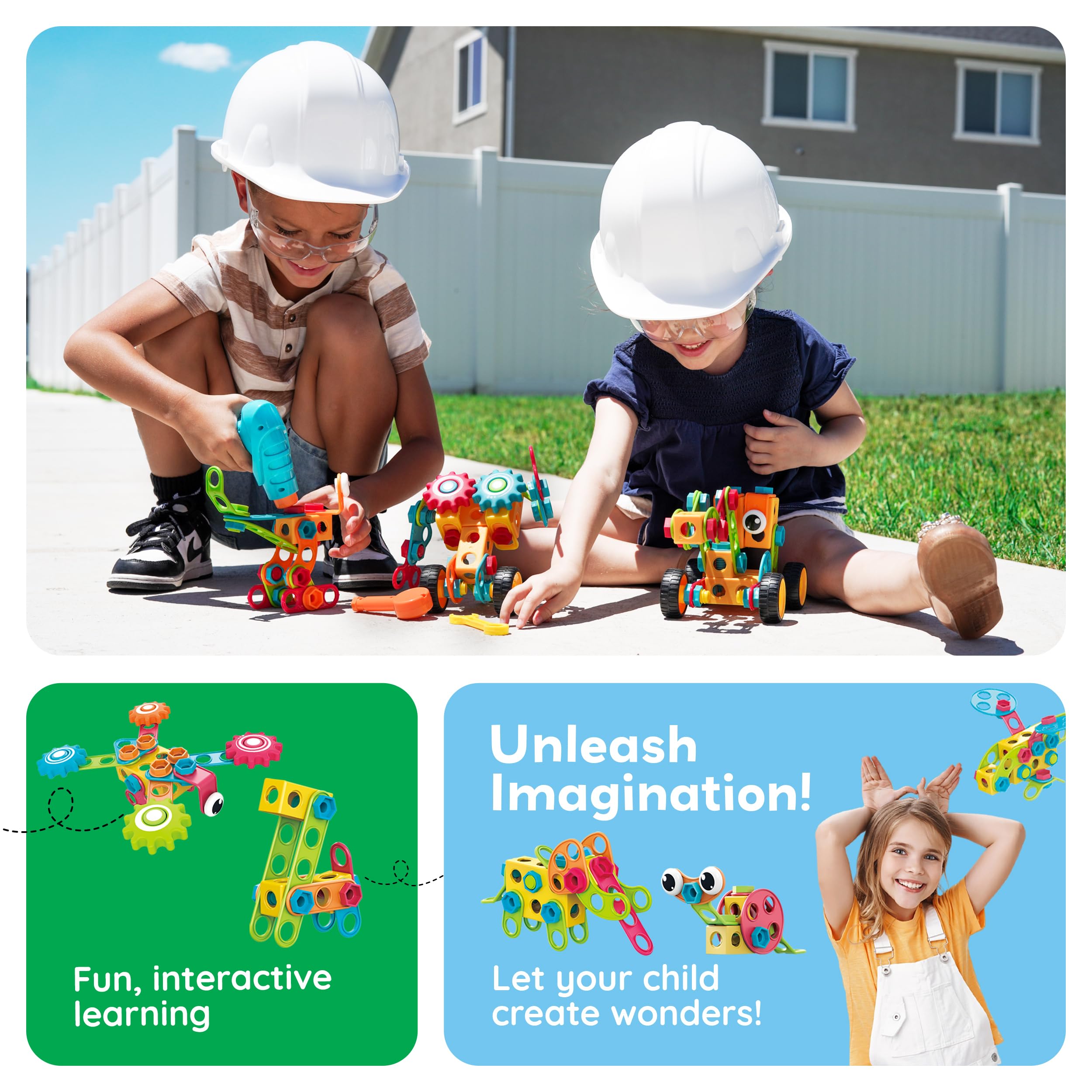 PicassoTiles exploded design instruction illustrating step-by-step ideas for new creations
