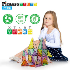 PicassoTiles family bonding play promotes cooperative building and shared pride.