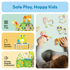 PicassoTiles farm dog figure encourages collaborative storytelling and shared imagination.