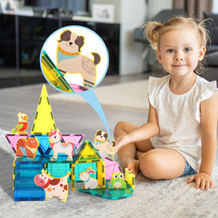 PicassoTiles farm frog figure for tactile exploration and color recognition.