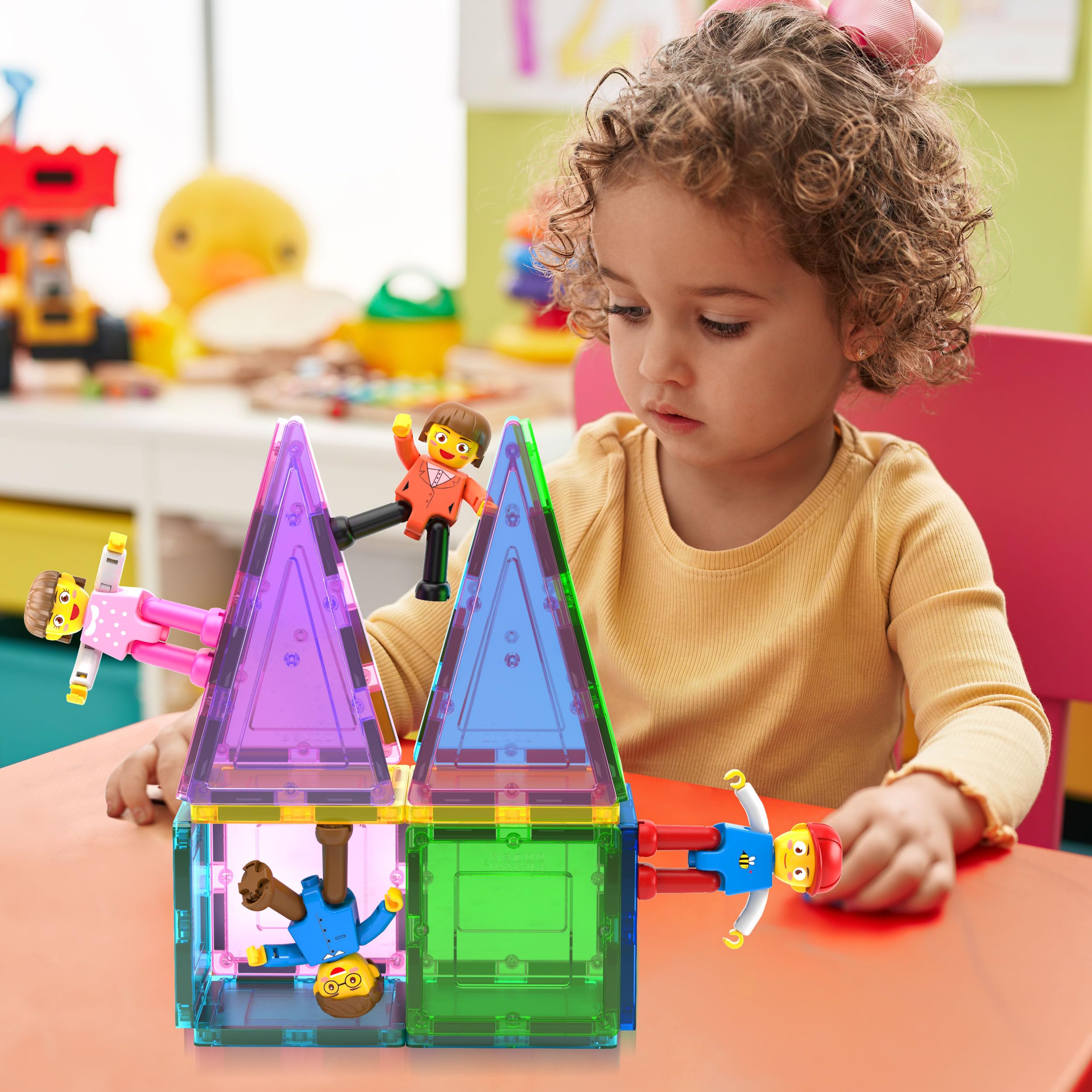 PicassoTiles father figure with magnetic base enhances city-building storytelling