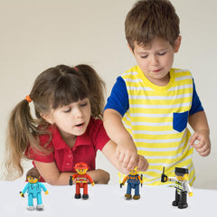 PicassoTiles firefighter figure featured in dynamic pretend rescue play