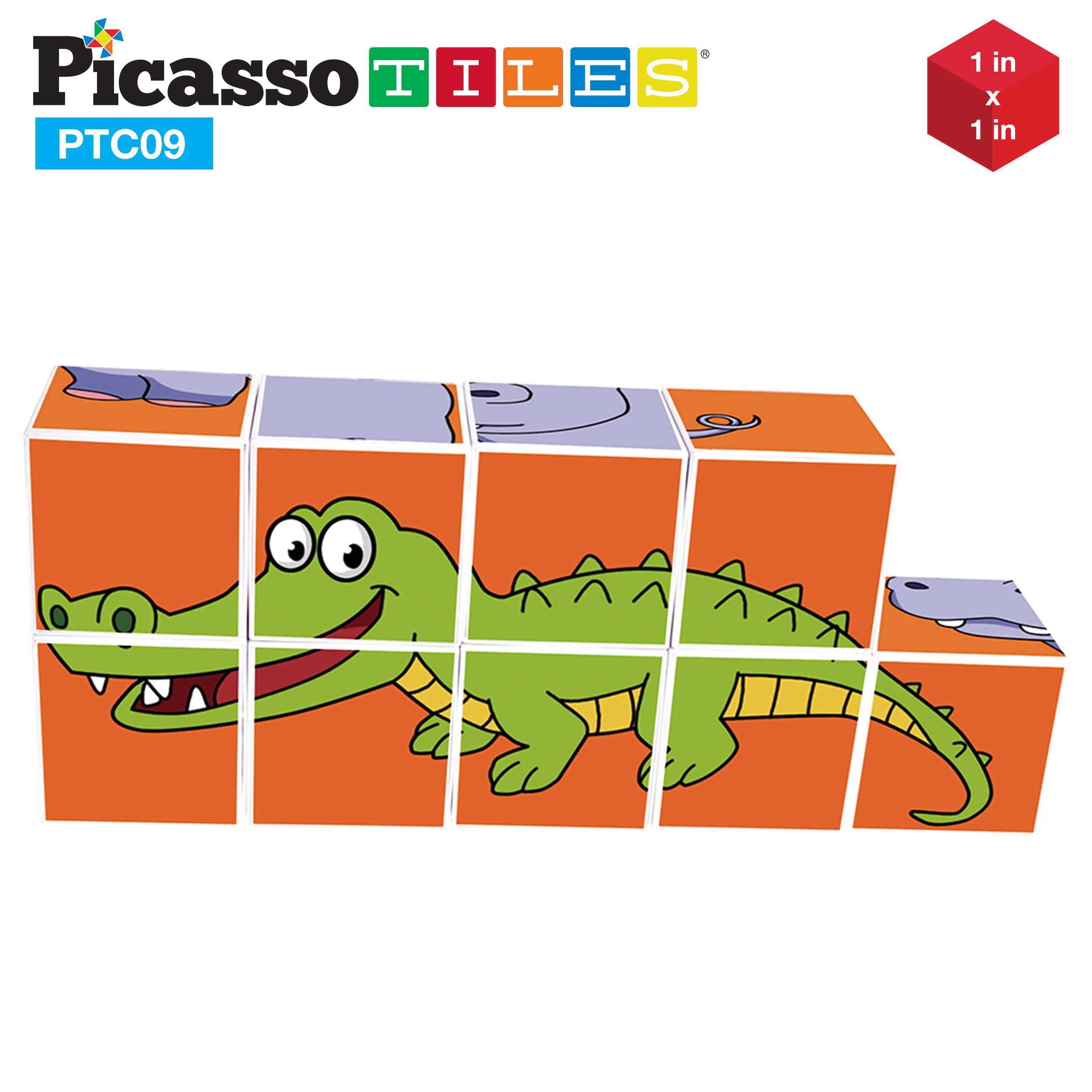 PicassoTiles magnetic tiles boost hand-eye coordination during play.