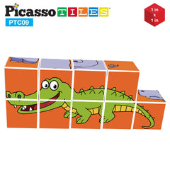 PicassoTiles magnetic tiles boost hand-eye coordination during play.