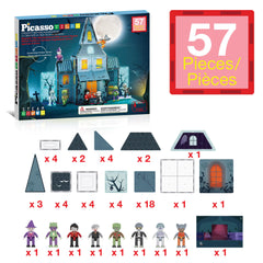 PicassoTiles haunted house windows and doors tiles create dynamic haunted builds.