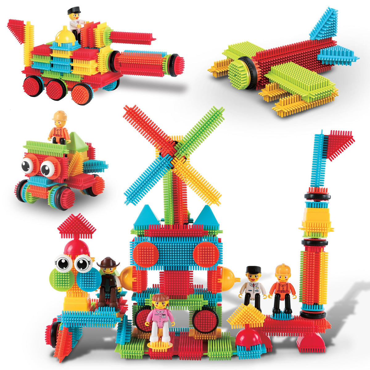 PicassoTiles Hedgehog blocks assembled into a playful structure for hands-on learning.