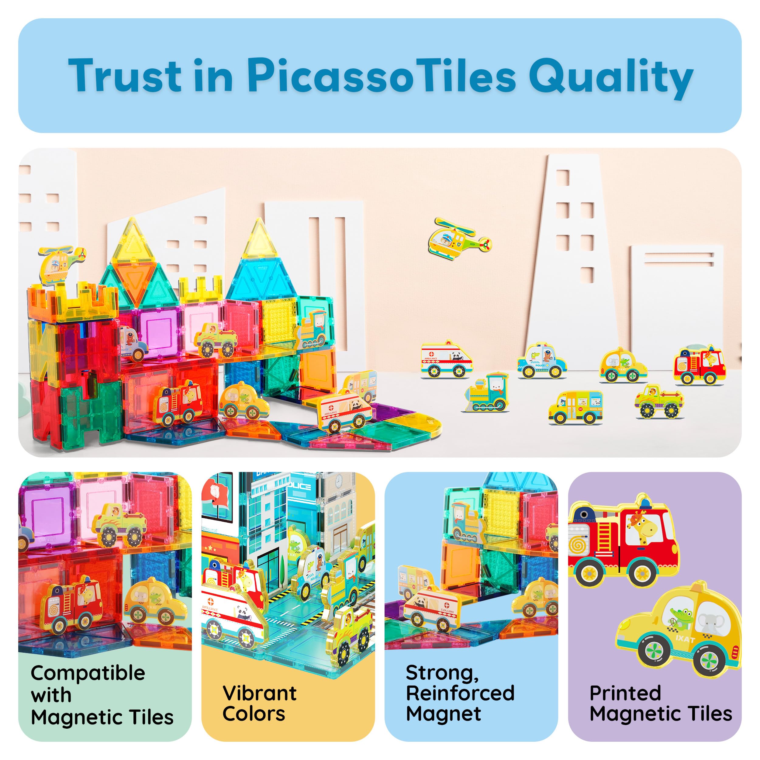 PicassoTiles helicopter magnetized for elevated perspectives in neighborhood builds.