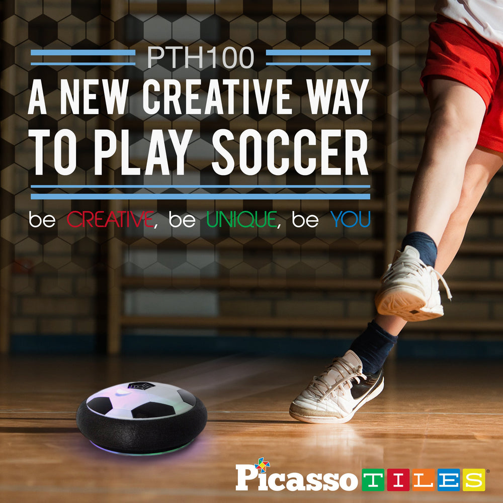 PicassoTiles Hoverball gliding on an air cushion for smooth action