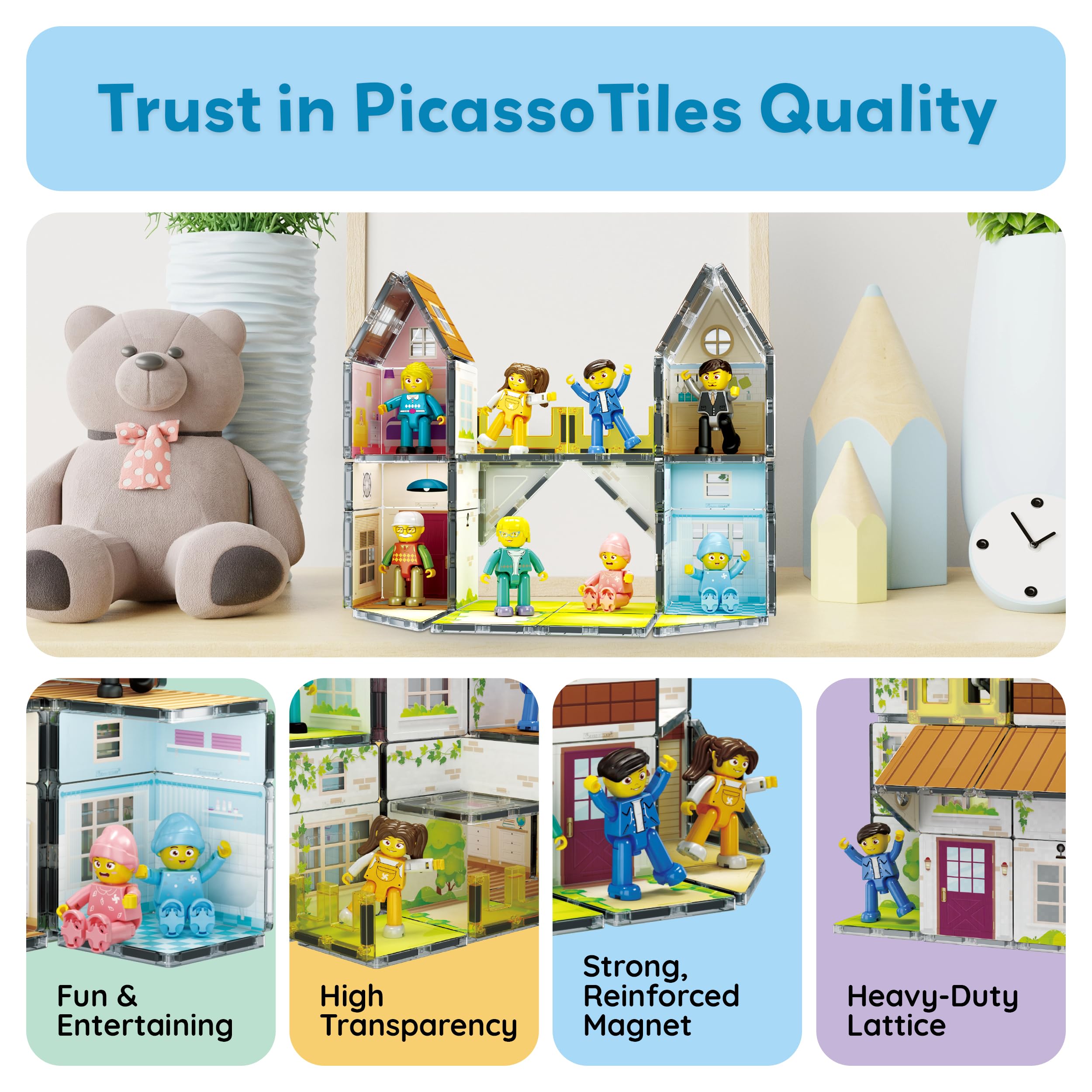 PicassoTiles imaginative play set inspires creative roleplay at home.
