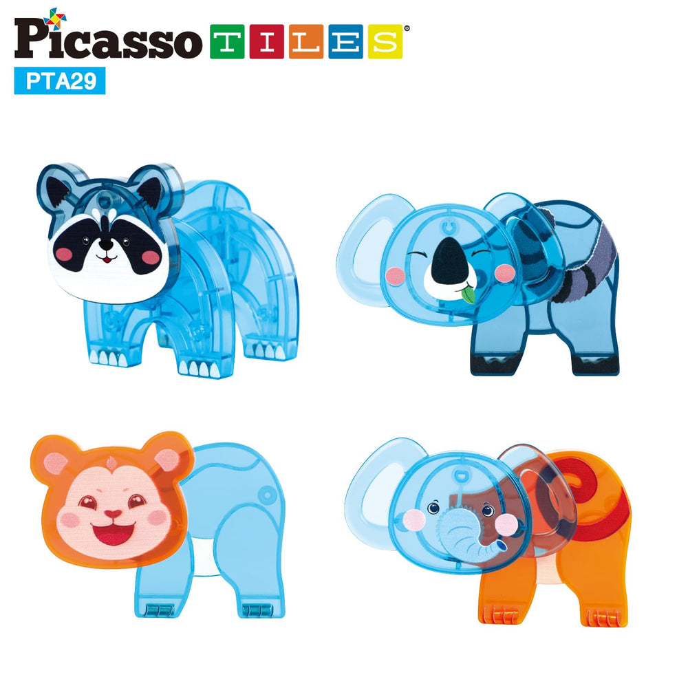 PicassoTiles interchangeable pieces enable endless mix-and-match character building.