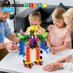 PicassoTiles interlocking disc tiles close-up – quick connections enable creative builds.