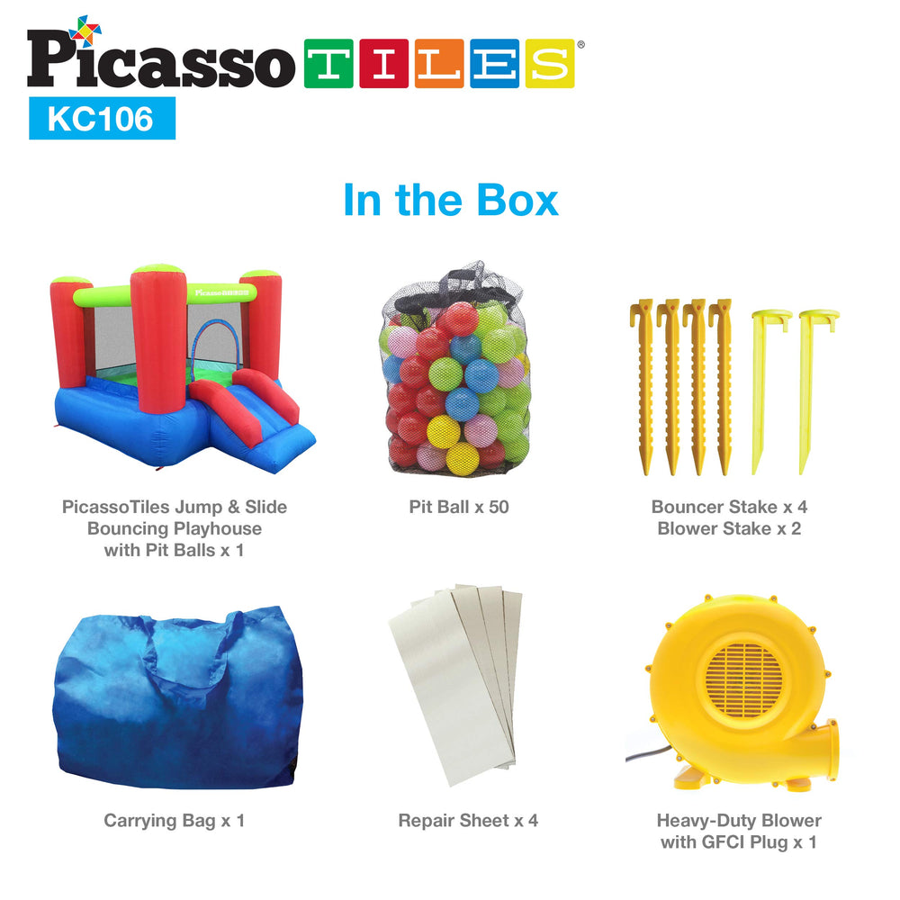 PicassoTiles KC106 basketball play option adds versatile activity choices.
