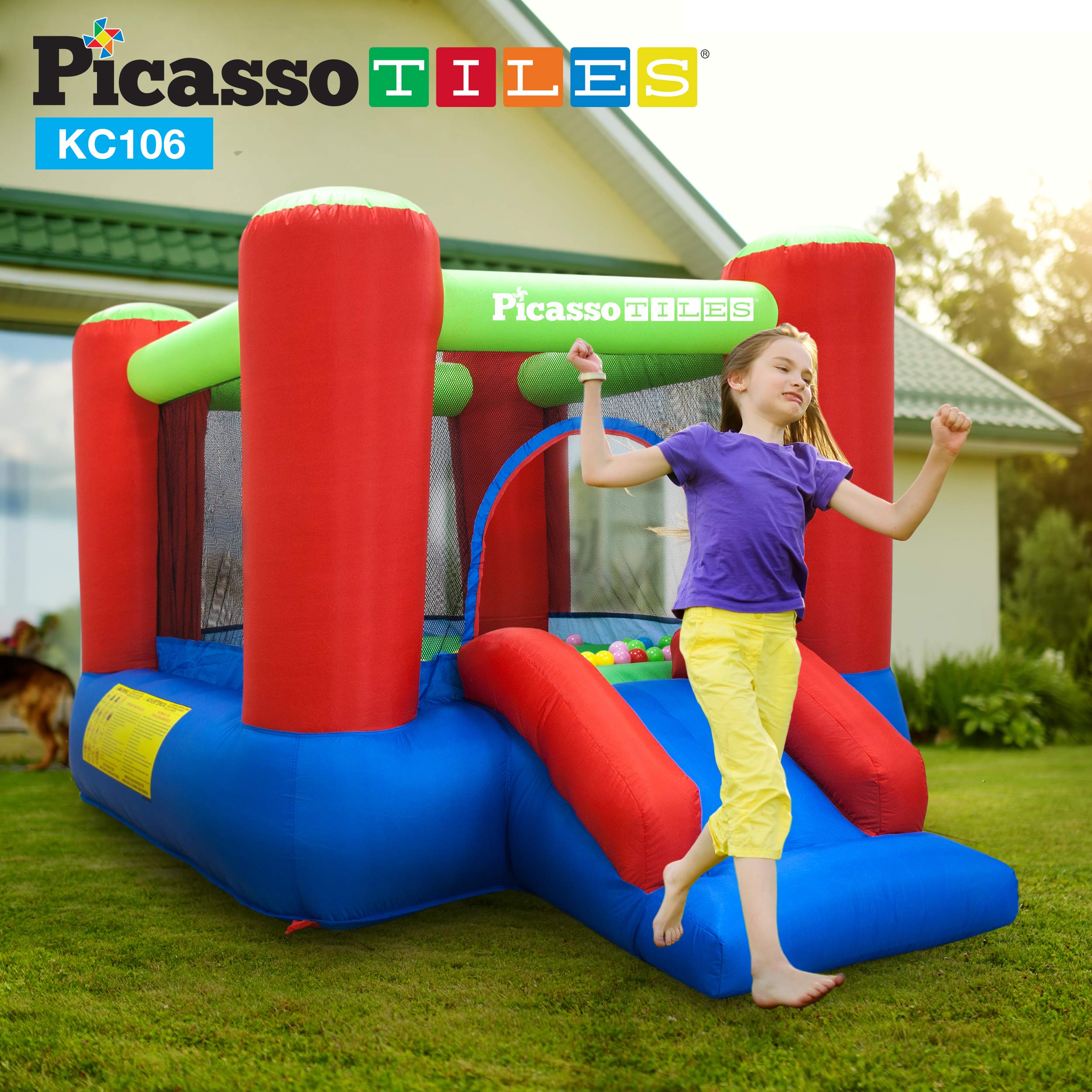 PicassoTiles KC106 jump-area provides room for coordinated play.