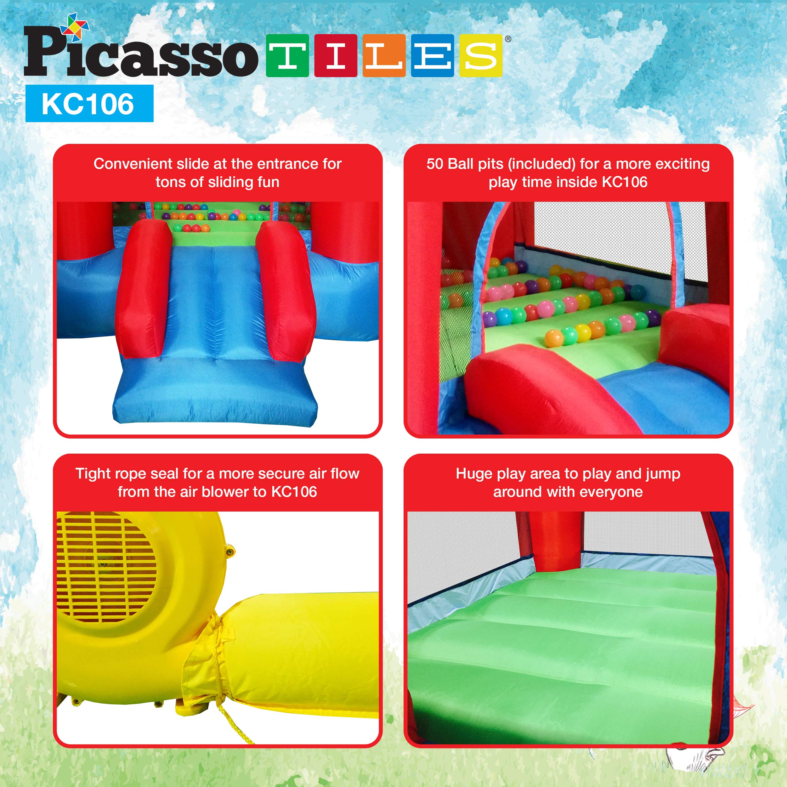 PicassoTiles KC106 three-sides mesh protection keeps kids secure during adventures.