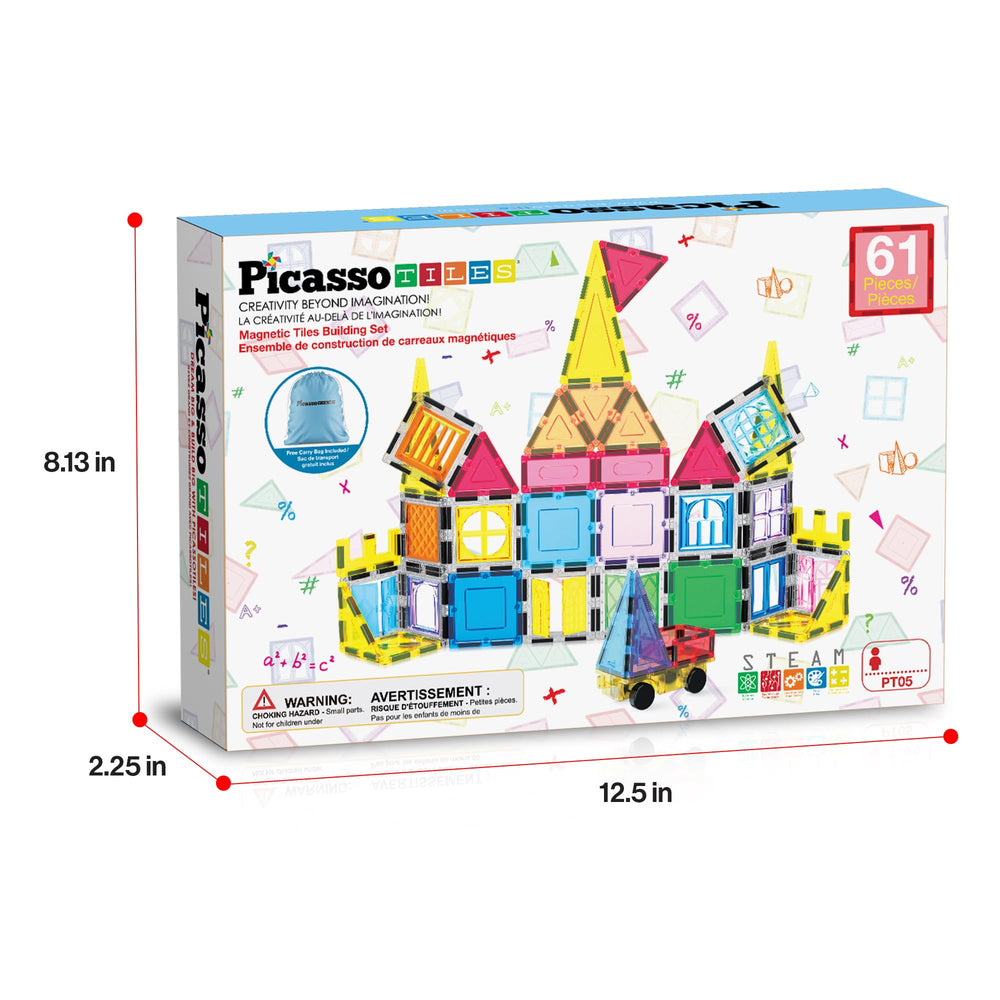 PicassoTiles kid-building-tower demonstrates imaginative play and spatial awareness