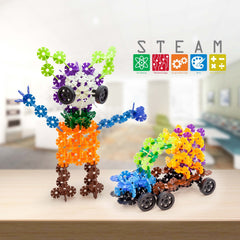 PicassoTiles kid building with tiles – child-friendly design encourages fine motor skills.